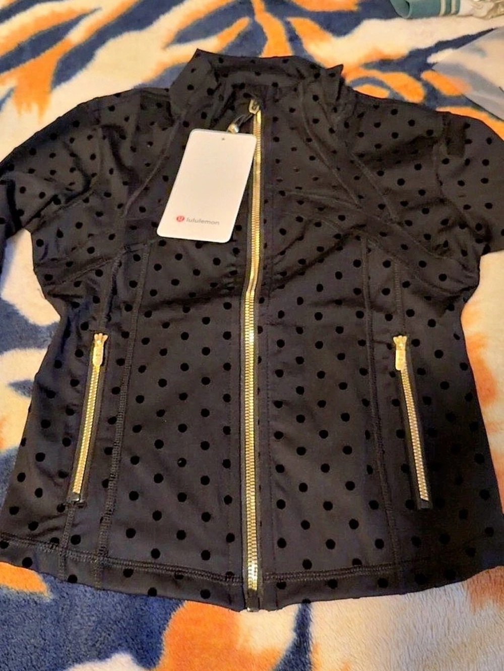 Lululemon Cropped Define Jacket *Nulu Flocked Black Polka Dot NWT